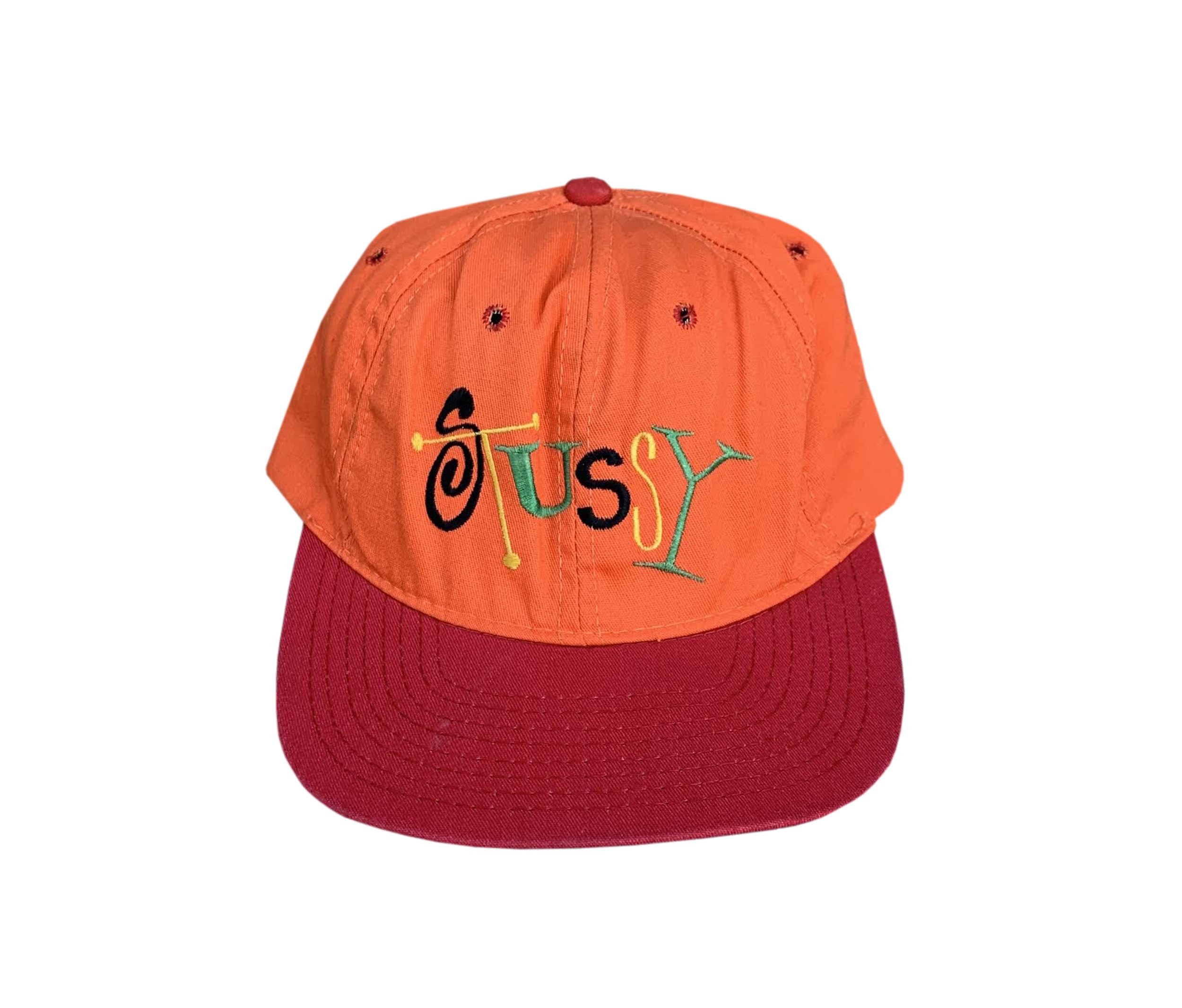 Vintage Stussy Colorful Spell Out Snapback — Roots